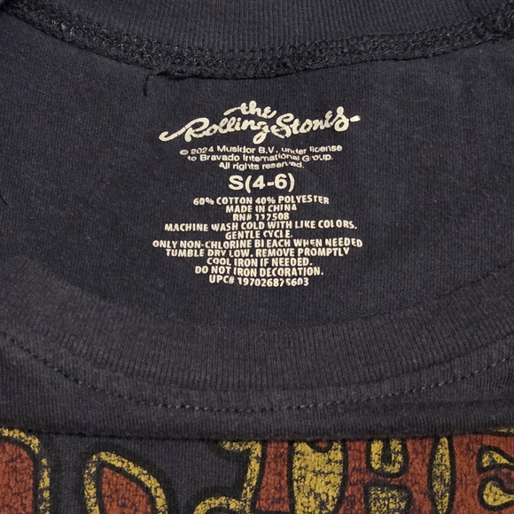 The Rolling Stones Band Tee Rock Y2K Style W Size S 4-6 Distressed gray Tee - Picture 5 of 5